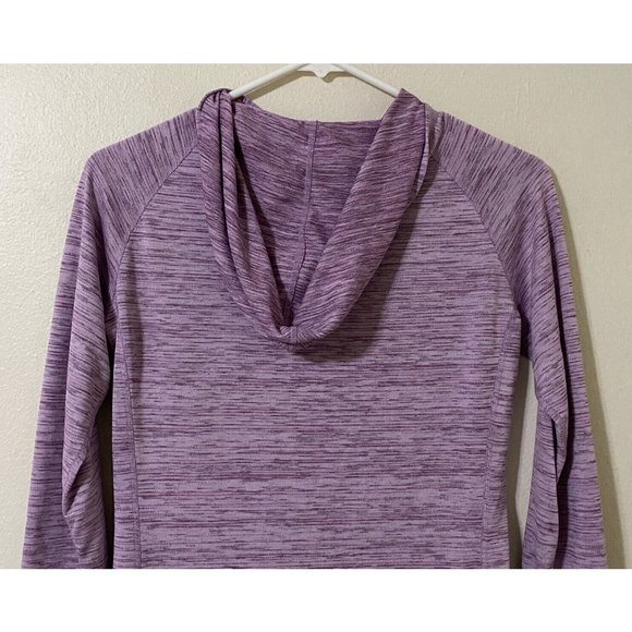 Simms Women's Small Long Sleeve 1/4 Button Hooded Fishing Shirt Heathered Pink - Picture 5 of 8